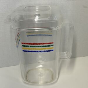 Vintage P Tardif Cameleon Pitcher With Lid Acrylic Primary Colors Ice Tea